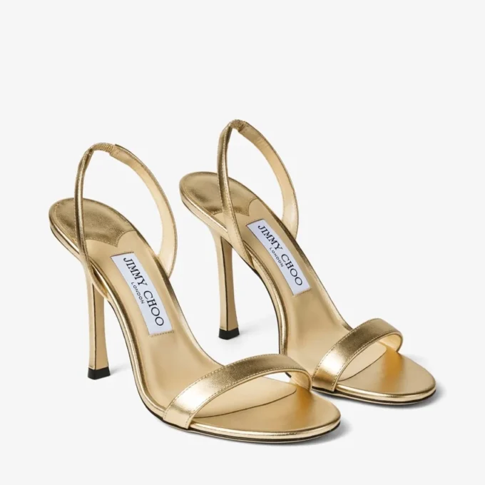 Jenn 100 sandaler i guldmetalliskt nappaläder Jenn 100 sandaler i guldmetalliskt nappaläder