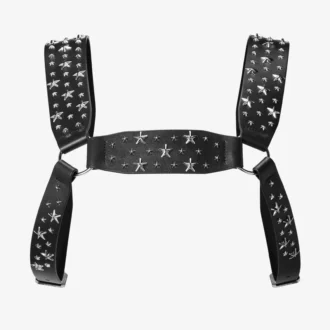 Jimmy Choo Noir Kei Ninomiya All Stars Harness Svart seletyg i slätt kalvskinn med  metalliska stjärndekorationer