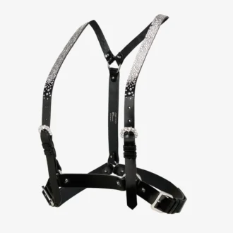 Jimmy Choo Noir Kei Ninomiya Crystals Harness Svart glänsande läderharness med kristallprydnad