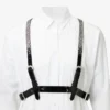 Jimmy Choo Noir Kei Ninomiya Crystals Harness Svart glänsande läderharness med kristallprydnad