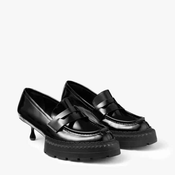 Jimmy Choo Noir Kei Ninomiya Maxi Loafer Svarta loafers i polerat kalvskinn Jimmy Choo Noir Kei Ninomiya Maxi Loafer Svarta loafers i polerat kalvskinn