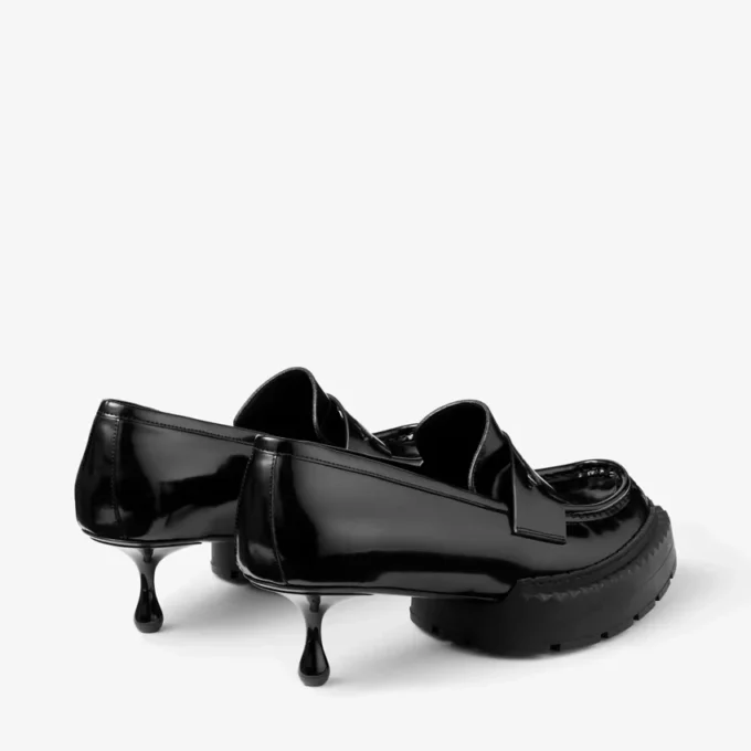 Jimmy Choo Noir Kei Ninomiya Maxi Loafer Svarta loafers i polerat kalvskinn Jimmy Choo Noir Kei Ninomiya Maxi Loafer Svarta loafers i polerat kalvskinn