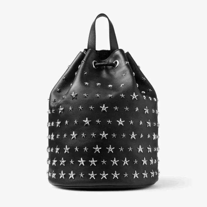Jimmy Choo Noir Kei Ninomiya ryggsäck  Svart ryggsäck i nappaläder med metalliska stjärndekorationer