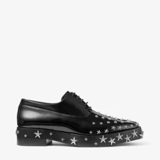 Jimmy Choo Noir Kei Ninomiya Star Skor Svarta snörskor i polerat kalvskinn med stjärndekoration