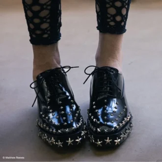 Jimmy Choo Noir Kei Ninomiya Star Skor Svarta snörskor i polerat kalvskinn med stjärndekoration