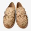 Kalia Loafer Loafers i naturligt blommigt vävt raffia och kalvskinn Kalia Loafer Loafers i naturligt blommigt vävt raffia och kalvskinn