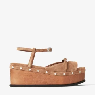 Kata 60 sandaler med kilklack i tofféfärgat sammet