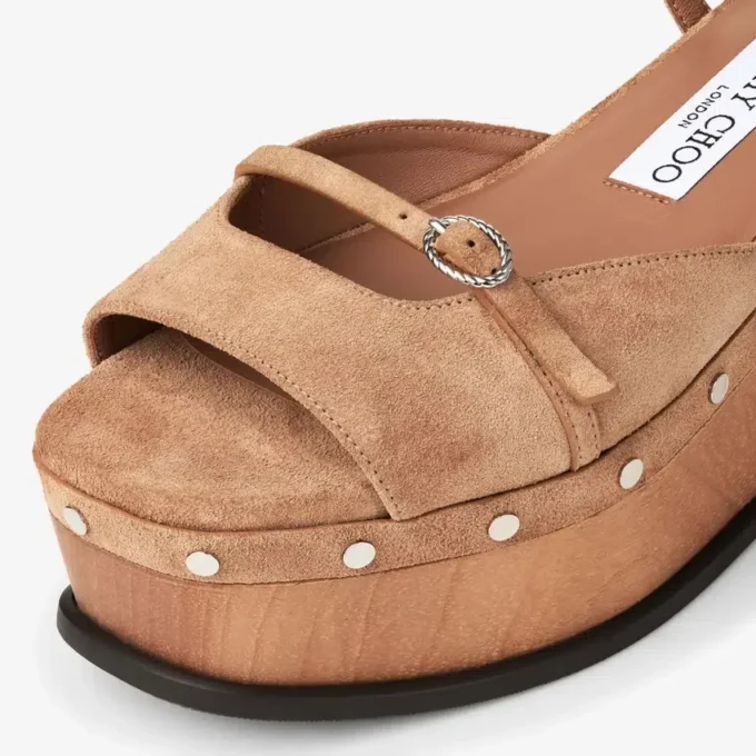 Kata 60 sandaler med kilklack i tofféfärgat sammet Kata 60 sandaler med kilklack i tofféfärgat sammet