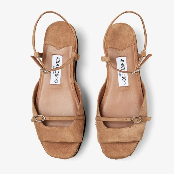 Kata 60 sandaler med kilklack i tofféfärgat sammet Kata 60 sandaler med kilklack i tofféfärgat sammet
