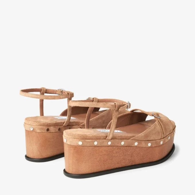 Kata 60 sandaler med kilklack i tofféfärgat sammet Kata 60 sandaler med kilklack i tofféfärgat sammet
