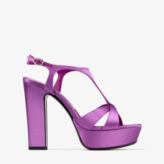 Kesia 120 sandaler i violett orkidé-satin
