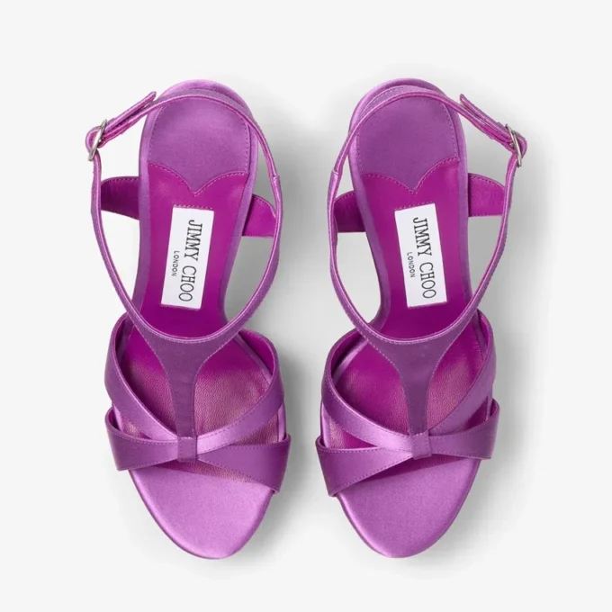 Kesia 120 sandaler i violett orkidé-satin Kesia 120 sandaler i violett orkidé-satin