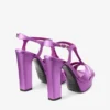 Kesia 120 sandaler i violett orkidé-satin Kesia 120 sandaler i violett orkidé-satin