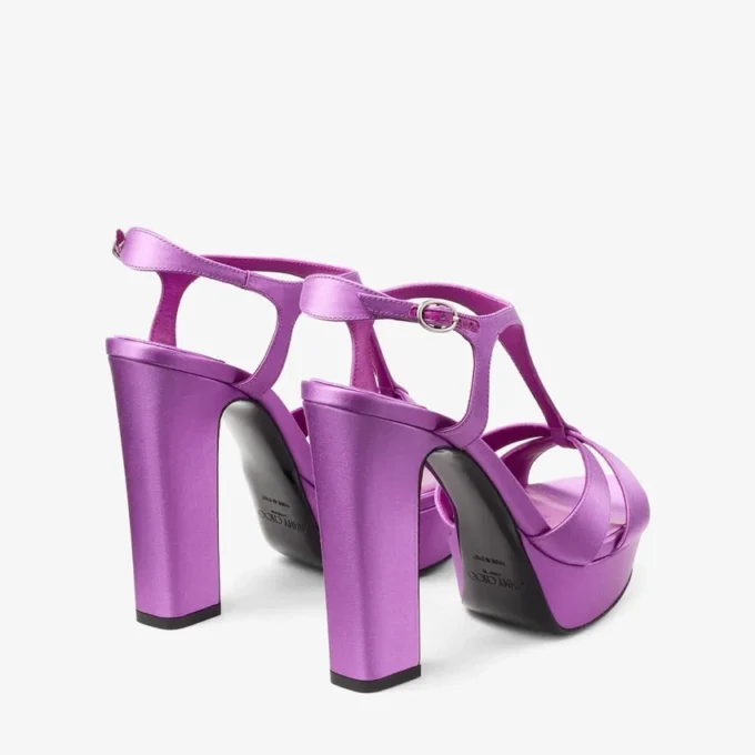 Kesia 120 sandaler i violett orkidé-satin Kesia 120 sandaler i violett orkidé-satin