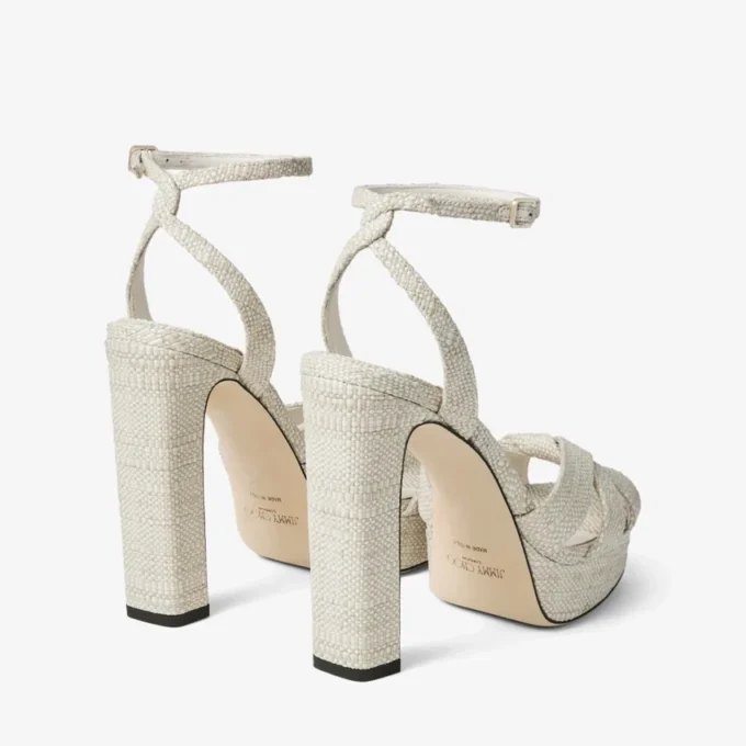Kove 120 naturfärgade platåsandaler i fin raffia Kove 120 naturfärgade platåsandaler i fin raffia