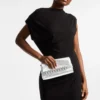 Kya silvermetallisk nappaläderclutch Kya silvermetallisk nappaläderclutch
