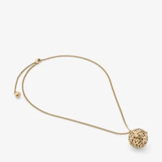 Lace Sphere-hänge Halsband med sfäriskt hänge i guldfinish