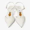 Lauri 50 Latte Mix Nappa-läder Slingbacks med pärlor Lauri 50 Latte Mix Nappa-läder Slingbacks med pärlor