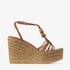 Lemi Wedge 100 Tan Mix mockasandaler med pärlor Lemi Wedge 100 Tan Mix mockasandaler med pärlor