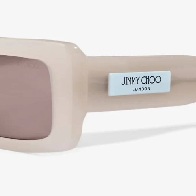 Lennon Opal Taupe rektangulära solglasögon