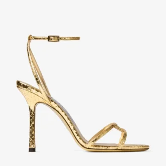 Leo 100 guldfärgad läder sandal