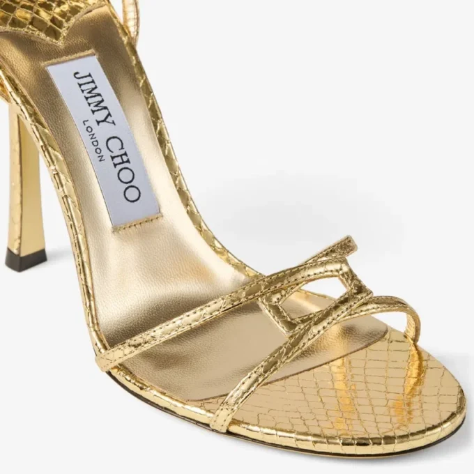 Leo 100 guldfärgad läder sandal