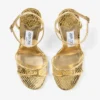 Leo 100 guldfärgad läder sandal