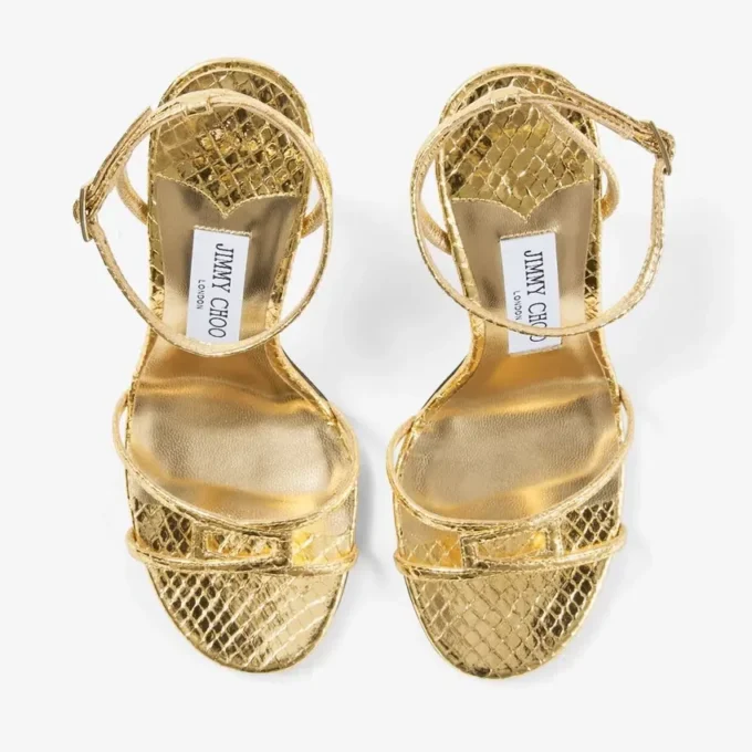 Leo 100 guldfärgad läder sandal