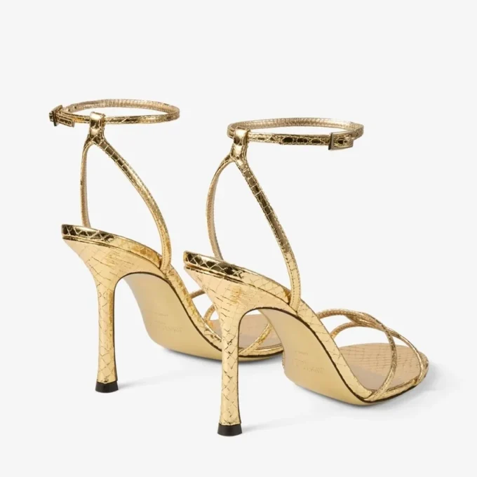 Leo 100 guldfärgad läder sandal
