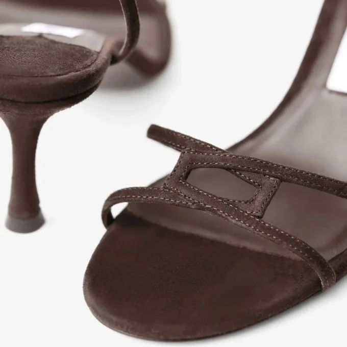 Leo 65 sandal i chokladbrunt mocka