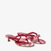 Liss 35 Ruby Red Mix Mule-sandaler i bomull med rutmönster och rosett Liss 35 Ruby Red Mix Mule-sandaler i bomull med rutmönster och rosett