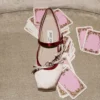 Loli Ballerina Macaron och rubinröda satinballerinaskor med satinrosetter Loli Ballerina Macaron och rubinröda satinballerinaskor med satinrosetter