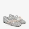 Loli Ballerina Silver och Macaron Powder Glitter Ballerinaskor i tyg med satinrosetter Loli Ballerina Silver och Macaron Powder Glitter Ballerinaskor i tyg med satinrosetter