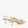 Lova 50 sandaler i guldmetalliskt nappaläder med pärlor Lova 50 sandaler i guldmetalliskt nappaläder med pärlor