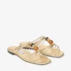 Lova Mule Flat Guldblandade metalliska nappaskinnsskor med pärlor Lova Mule Flat Guldblandade metalliska nappaskinnsskor med pärlor