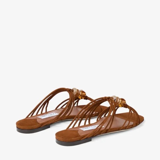 Lova Mule Flat Tan Mix Mule i mocka med pärlor Lova Mule Flat Tan Mix Mule i mocka med pärlor