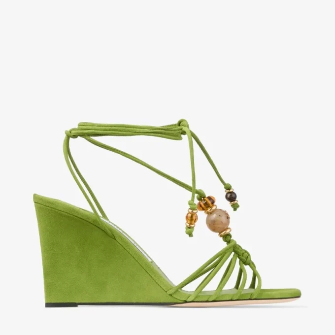 Lova Wedge 85 Clover Mix-kilklackar i mocka med pärlor Lova Wedge 85 Clover Mix-kilklackar i mocka med pärlor