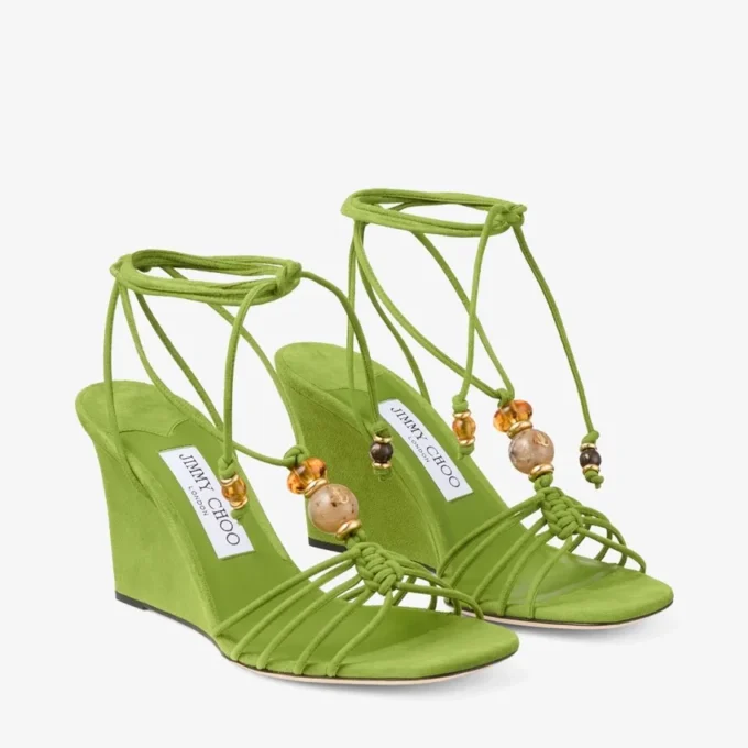 Lova Wedge 85 Clover Mix-kilklackar i mocka med pärlor Lova Wedge 85 Clover Mix-kilklackar i mocka med pärlor