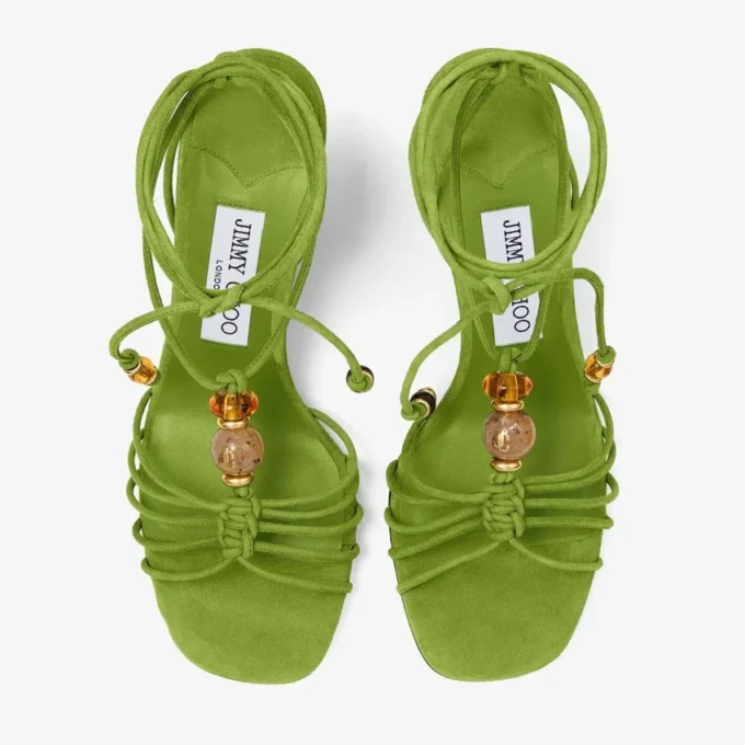 Lova Wedge 85 Clover Mix-kilklackar i mocka med pärlor Lova Wedge 85 Clover Mix-kilklackar i mocka med pärlor