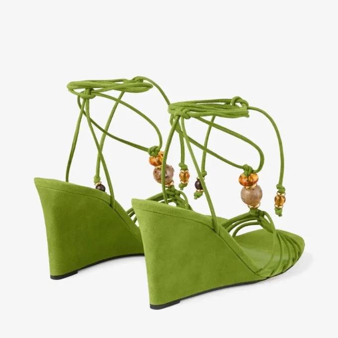 Lova Wedge 85 Clover Mix-kilklackar i mocka med pärlor Lova Wedge 85 Clover Mix-kilklackar i mocka med pärlor