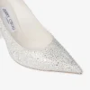 Love 100 pumps i elfenbensfärgad satin med kristallprydnader Love 100 pumps i elfenbensfärgad satin med kristallprydnader