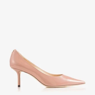 Love 65 pumps i balettrosa lackläder med JC-emblem
