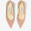 Love 65 spetsiga pumps i balettrosa mocka med JC-emblem Love 65 spetsiga pumps i balettrosa mocka med JC-emblem
