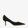 Love 65 svarta spetsiga pumps i mocka med Jc-emblem Love 65 svarta spetsiga pumps i mocka med Jc-emblem