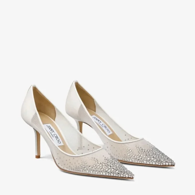 Love 65 vita pumps i mesh med DéGradé-kristaller Love 65 vita pumps i mesh med DéGradé-kristaller