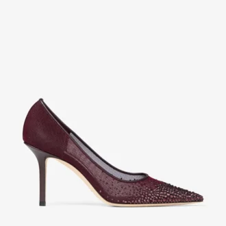 Love 85 Deep Merlot-pumps i mesh med Galaxy Crystal
