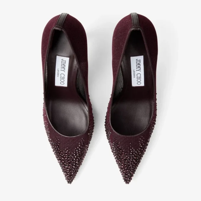 Love 85 Deep Merlot-pumps i mesh med Galaxy Crystal Love 85 Deep Merlot-pumps i mesh med Galaxy Crystal