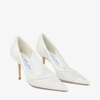 Love 85 Ivory Candyfloss Glitter Pumps