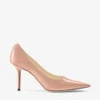 Love 85 Pumps i balettrosa lackläder med spetsig tå och Jc-emblem Love 85 Pumps i balettrosa lackläder med spetsig tå och Jc-emblem