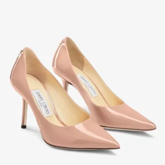 Love 85 Pumps i balettrosa lackläder med spetsig tå och  Jc-emblem